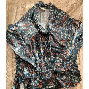LOFT Outlet Floral Blouse Long Sleeve